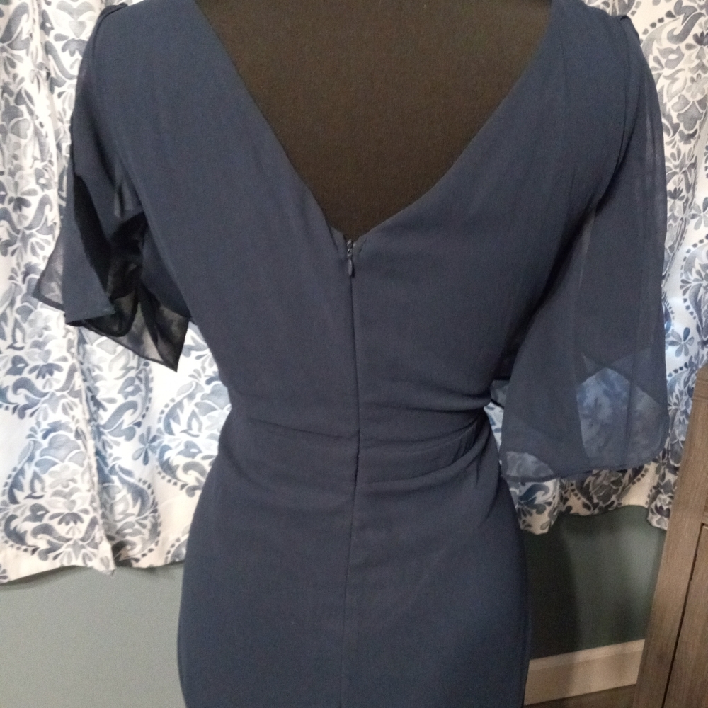 Navy formal with split shear sleeves